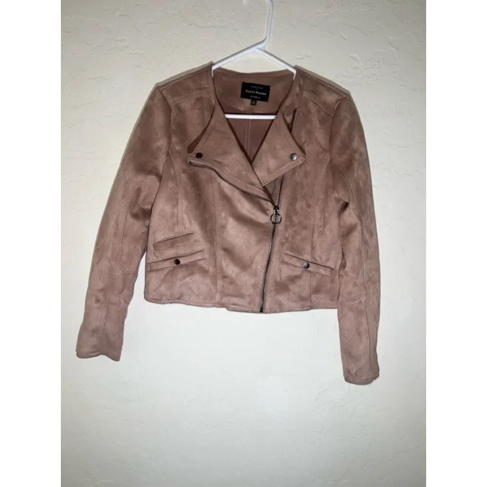 Women's Haute Monde Mauve Suede Jacket Size M - Picture 1 of 3